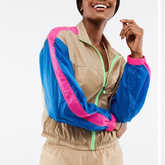 Fabletics Large Payton Woven ColorBlock Zip up Jacket - Picture 1 of 8